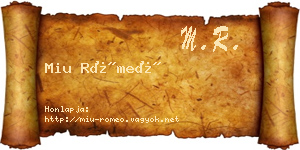 Miu Rómeó névjegykártya